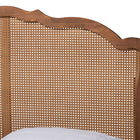 Baxton Studio Latrell Mid-Century Walnut Brown Wood and Rattan King Size Storage Bed