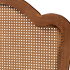 Baxton Studio Leandra Classic and Traditional Ash Walnut Finished Wood Queen Size Headboard with Rattan