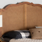 Baxton Studio Leandra Classic and Traditional Ash Walnut Finished Wood King Size Headboard with Rattan