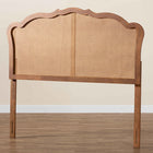 Baxton Studio Leandra Classic and Traditional Ash Walnut Finished Wood King Size Headboard with Rattan
