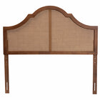 Baxton Studio Camila Classic and Traditional Ash Walnut Finished Wood Queen Size Headboard with Rattan