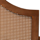 Baxton Studio Camila Classic and Traditional Ash Walnut Finished Wood Queen Size Headboard with Rattan