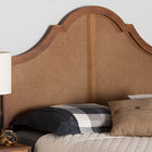 Baxton Studio Camila Classic and Traditional Ash Walnut Finished Wood Queen Size Headboard with Rattan