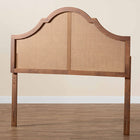 Baxton Studio Camila Classic and Traditional Ash Walnut Finished Wood Queen Size Headboard with Rattan