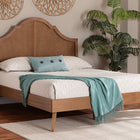 Baxton Studio Alecia Mid-Century Ash Walnut Wood Queen Size Platform Bed
