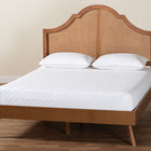 Baxton Studio Alecia Mid-Century Ash Walnut Wood Queen Size Platform Bed