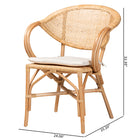 bali & pari Varick Modern Bohemian Natural Brown Finished Rattan Dining Chair