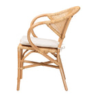 bali & pari Varick Modern Bohemian Natural Brown Finished Rattan Dining Chair