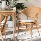 bali & pari Varick Modern Bohemian Natural Brown Finished Rattan Dining Chair