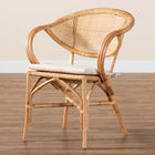 bali & pari Varick Modern Bohemian Natural Brown Finished Rattan Dining Chair