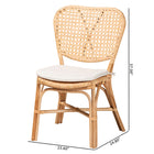 bali & pari Nadira Modern Bohemian Natural Brown Finished Rattan Dining Chair