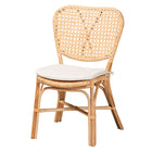 bali & pari Nadira Modern Bohemian Natural Brown Finished Rattan Dining Chair