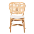 bali & pari Nadira Modern Bohemian Natural Brown Finished Rattan Dining Chair