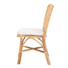 bali & pari Nadira Modern Bohemian Natural Brown Finished Rattan Dining Chair