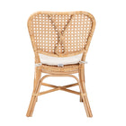 bali & pari Nadira Modern Bohemian Natural Brown Finished Rattan Dining Chair