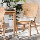 bali & pari Nadira Modern Bohemian Natural Brown Finished Rattan Dining Chair