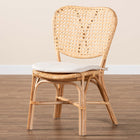 bali & pari Nadira Modern Bohemian Natural Brown Finished Rattan Dining Chair