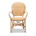 bali & pari Genna Modern Bohemian Natural Brown Finished Rattan Dining Chair