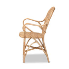 bali & pari Genna Modern Bohemian Natural Brown Finished Rattan Dining Chair