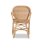 bali & pari Genna Modern Bohemian Natural Brown Finished Rattan Dining Chair