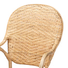 bali & pari Genna Modern Bohemian Natural Brown Finished Rattan Dining Chair