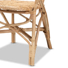 bali & pari Genna Modern Bohemian Natural Brown Finished Rattan Dining Chair