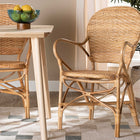 bali & pari Genna Modern Bohemian Natural Brown Finished Rattan Dining Chair