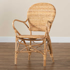 bali & pari Genna Modern Bohemian Natural Brown Finished Rattan Dining Chair