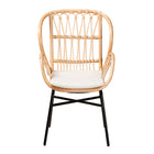 bali & pari Caelia Modern Bohemian Natural Brown Rattan and Black Metal Chair