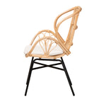 bali & pari Caelia Modern Bohemian Natural Brown Rattan and Black Metal Chair