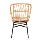 bali & pari Caelia Modern Bohemian Natural Brown Rattan and Black Metal Chair