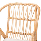 bali & pari Caelia Modern Bohemian Natural Brown Rattan and Black Metal Chair