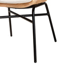 bali & pari Caelia Modern Bohemian Natural Brown Rattan and Black Metal Chair