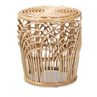 bali & pari Edena Modern Bohemian Natural Brown Finished Rattan End Table