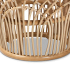bali & pari Edena Modern Bohemian Natural Brown Finished Rattan End Table