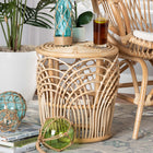 bali & pari Edena Modern Bohemian Natural Brown Finished Rattan End Table