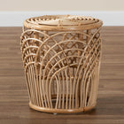 bali & pari Edena Modern Bohemian Natural Brown Finished Rattan End Table