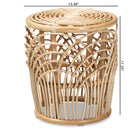 bali & pari Edena Modern Bohemian Natural Brown Finished Rattan End Table