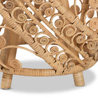 bali & pari Saranna Modern Bohemian Natural Brown Finished Rattan End Table