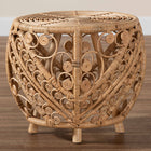 bali & pari Saranna Modern Bohemian Natural Brown Finished Rattan End Table