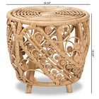 bali & pari Saranna Modern Bohemian Natural Brown Finished Rattan End Table