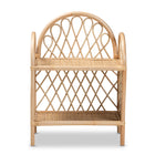 bali & pari Hammond Modern Bohemian Natural Brown Rattan 2-Tier Display Shelf