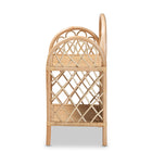 bali & pari Hammond Modern Bohemian Natural Brown Rattan 2-Tier Display Shelf