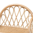 bali & pari Hammond Modern Bohemian Natural Brown Rattan 2-Tier Display Shelf