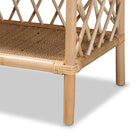 bali & pari Hammond Modern Bohemian Natural Brown Rattan 2-Tier Display Shelf