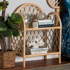 bali & pari Hammond Modern Bohemian Natural Brown Rattan 2-Tier Display Shelf