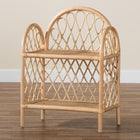 bali & pari Hammond Modern Bohemian Natural Brown Rattan 2-Tier Display Shelf