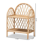 bali & pari Hammond Modern Bohemian Natural Brown Rattan 2-Tier Display Shelf