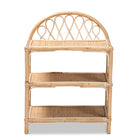 bali & pari Redell Modern Bohemian Natural Brown Rattan 3-Tier Display Shelf
