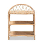bali & pari Redell Modern Bohemian Natural Brown Rattan 3-Tier Display Shelf